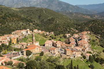 Fototapeta na wymiar The village of Moltifao in the Balagne region of Corsica