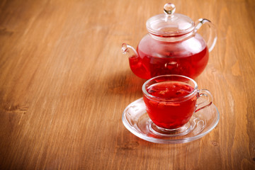 Red herbal and fruit tea