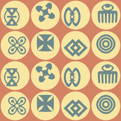 seamless background with adinkra symbols