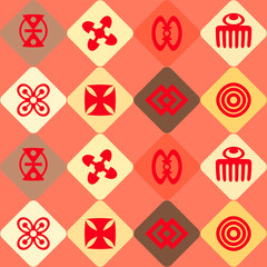 seamless background with adinkra symbols