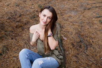 Young woman walking