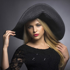 Beautiful Blond Woman in Hat