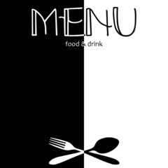 black and white layout for menu