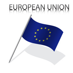 Realistic European Union flag, vector illustration.