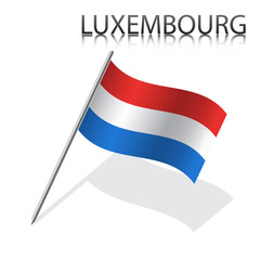 Realistic Luxembourg flag, vector illustration.