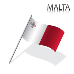 Realistic Maltese flag, vector illustration.