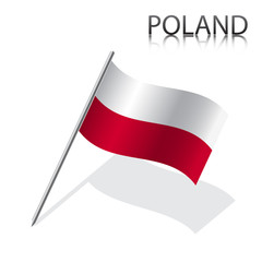 Realistic Polish flag, vector illustration.