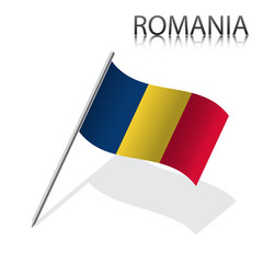 Realistic Romanian flag, vector illustration.
