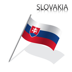 Realistic Slovak flag, vector illustration.