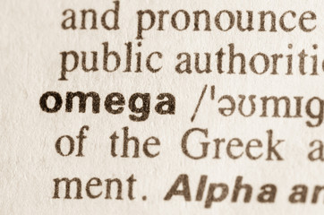 Dictionary definition of word omega