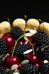 Fresh blackberry and cherry cake