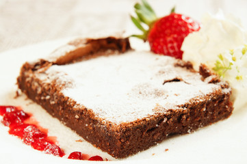chocolate cake with strawberrry