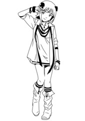 fashion japanese girl with bracelet