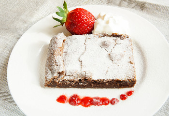 chocolate cake with strawberrry