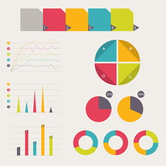 Business data market elements. vector illustration