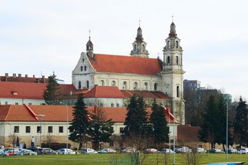 Vilnius archangel church on the board river Neris