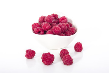 Fresh group of strawberry and raspberry fruit