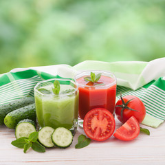 Tomato, cucumber Juice and vegetables