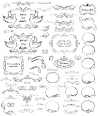 Swashes and vintage frames, design and titles