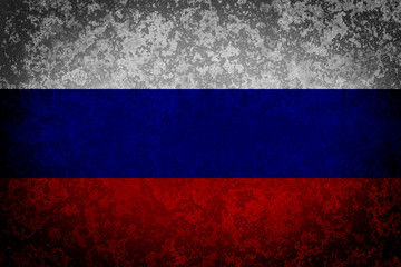 Flag of Russia. Grungy textured Russian flag.