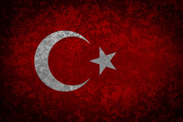 Obraz premium Flag of Turkey. Grungy textured turkish flag.
