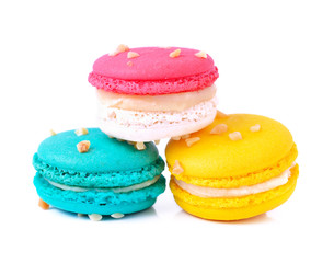Tasty macaron isolate on with background