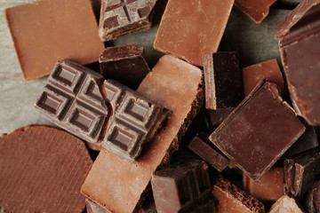 Set of chocolate, closeup