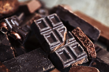 Set of chocolate, closeup