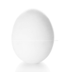 Cracked boiled egg isolated on white