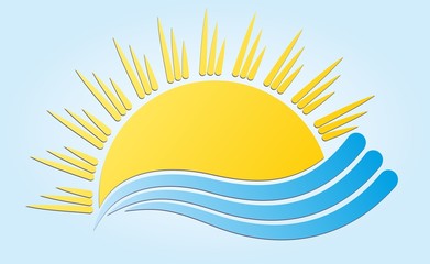 Fototapeta na wymiar Sea and sun logo