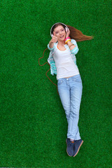 Woman listening to the music