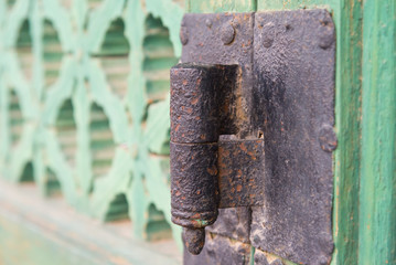 Old door hinge Gyeongbokgung Palace   closeup