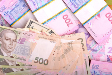 Pile of Ukrainian money