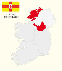 ulster map with flag