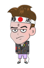 Funny kid holding a mouse