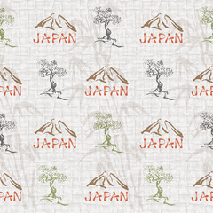 Abstract seamless background with Japan symbols