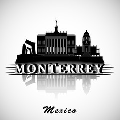 Modern Monterrey City Skyline Design. Mexico