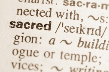 Dictionary definition of word sacred