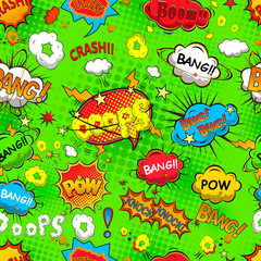 Comic speech bubbles seamless pattern vector © yayasya