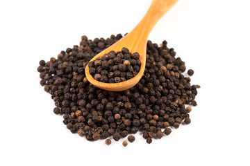 Black pepper isolated on the white background