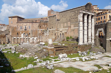 Fototapeta na wymiar archaeological site in the city of Rome