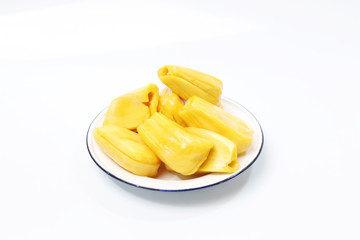 Juicy jackfruit isolated on white background