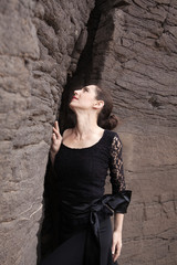 Flameco dancer in a basalt ravine