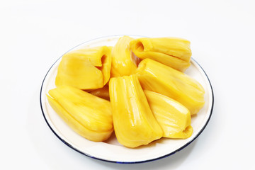 Juicy jackfruit isolated on white background