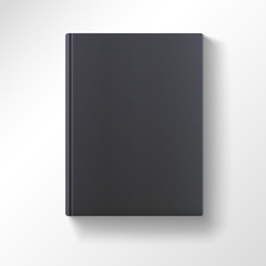 Blank black book isolated