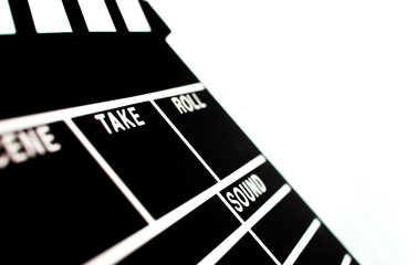 Abstract Clapperboard isolated on white background