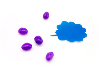 Colorful Balloons and Jelly Beans (White Background)