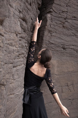 Flameco dancer in a basalt ravine