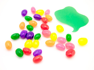 Colorful Balloons and Jelly Beans (White Background)