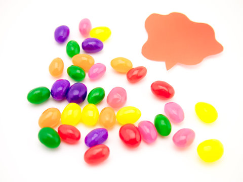 Colorful Balloons and Jelly Beans (White Background)